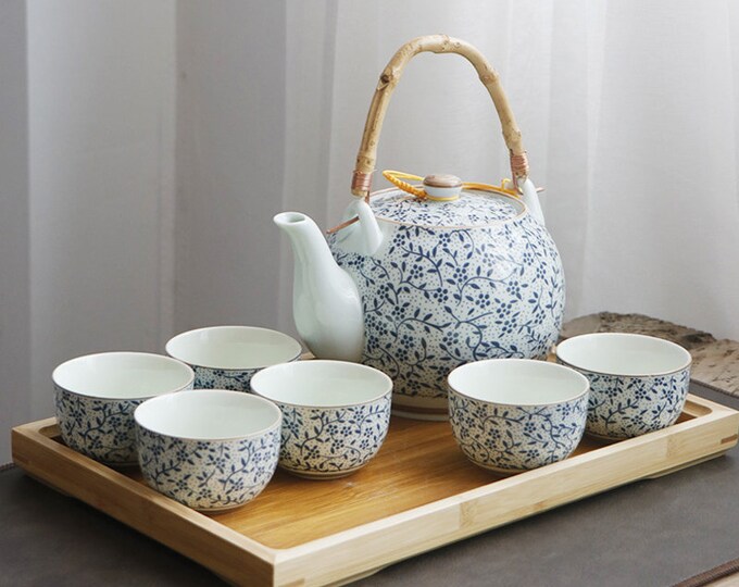 Japanese tea set | Ceramic tea set | Tea set | Retro tea set | Tea pot and cup | Afternoon tea set
