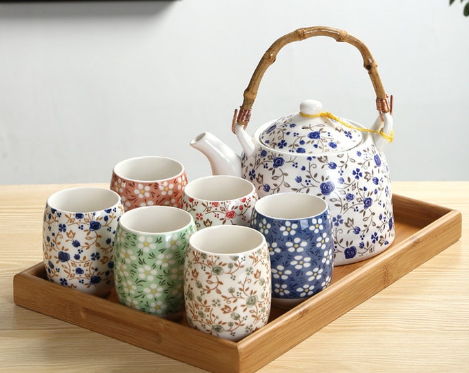 Japanese tea set | Tea set | Modern tea set | Retro tea set | Teapot with strainer