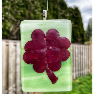 Four-Leaf Clover Glass Suncatcher