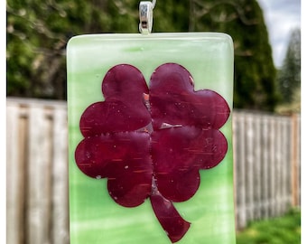 Four-Leaf Clover Glass Suncatcher