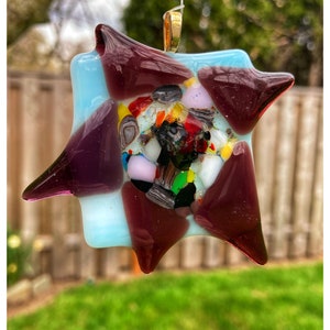 Dark Star Fused Glass Suncatcher | Ornament | Window Decor