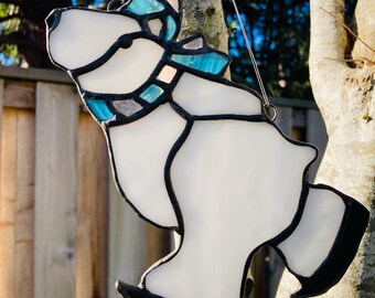 Stained Glass Polar Bear Suncatcher – Made to Order