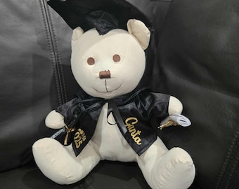Orsacchiotto di peluche personalizzato per la laurea: regalo ricordo per laureati, orsacchiotto con ricordi scrivibili su tela