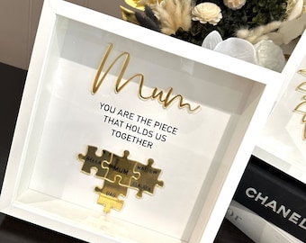 Mum Puzzle Sign Mother's Day Gift | Custom Engraved Mum Sign | Piece That Holds Us Together | Grandma  Nonna Aunty Gift Personalised Unique