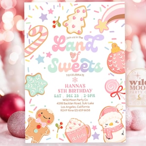 Christmas Land of Sweets Birthday Invitation: Any Age Holiday Birthday Invite Template 67WM (11)