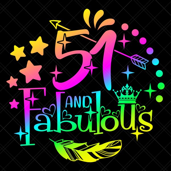 Happy 51st Birthday Svg - Etsy