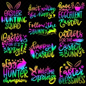 Easter Quotes Funny Bundle Svg Eps Dxf Png Digital Download Files For Cricut Sublimation Stickers Print