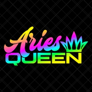 Aries Queen Svg, Zodiac Svg, Star Sign Svg, March Svg, April Svg