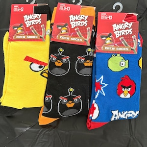 Angry Birds Socks | Fun and Cozy Cartoon Character Socks for Adults & Kids | Comfortable Novelty Gift Idea for Angry Birds Fans