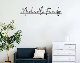 Custom Metal Name Sign Template, Printable Wall Art (Digital Download)