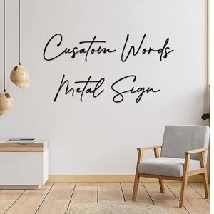 Placa de nome de metal personalizada, placa de porta de entrada de arte de parede, placas de família exclusivas, placas de logotipo de parede, letras de parede de família personalizáveis