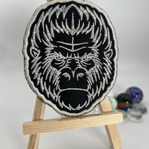 Gorilla Head Embroidered Patch - 2-Inch by 3-Inch Iron-On or Sew-On