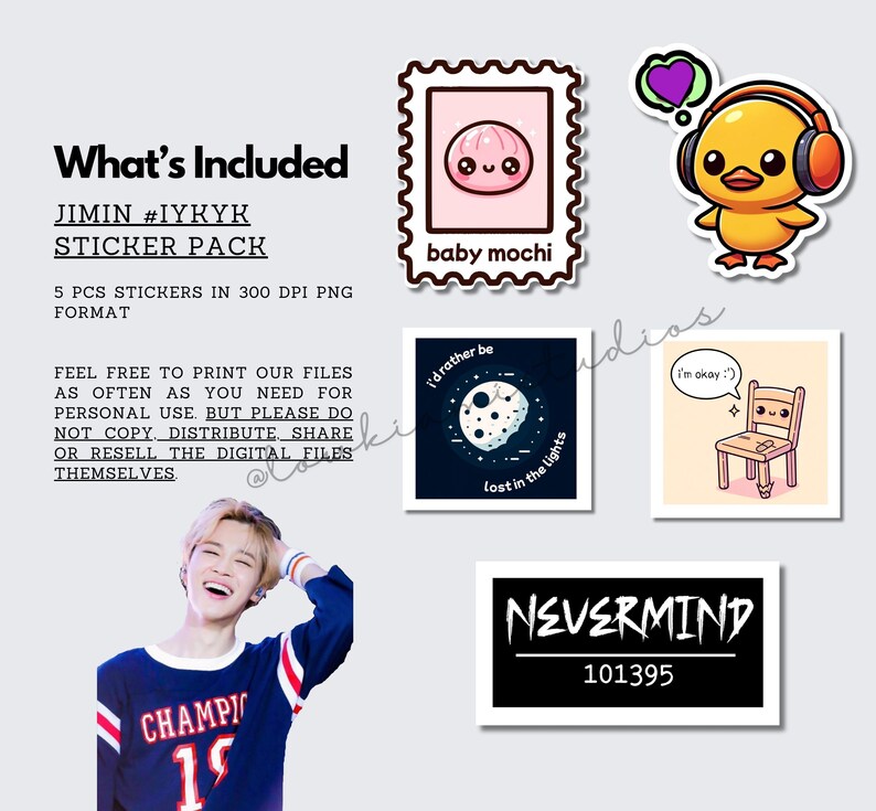 BTS Jimin Cute iykyk Stickers Digital Png Files BTS Digital Printable ...