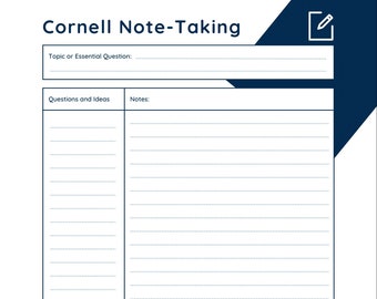 Note Taking Template (Cornell Style)