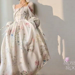 プリントレースアップドレス | レディース ボヘミアン スクエアネック アパレル | ファッショナブルな服