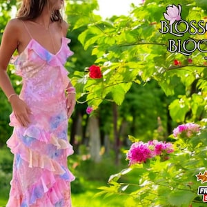Summer Ruffled Floral Maxi-Dress | Stylish Spaghetti Strap V-Neck | Backless Beach Outfit | Perfect for Prom, Parties & Vacations