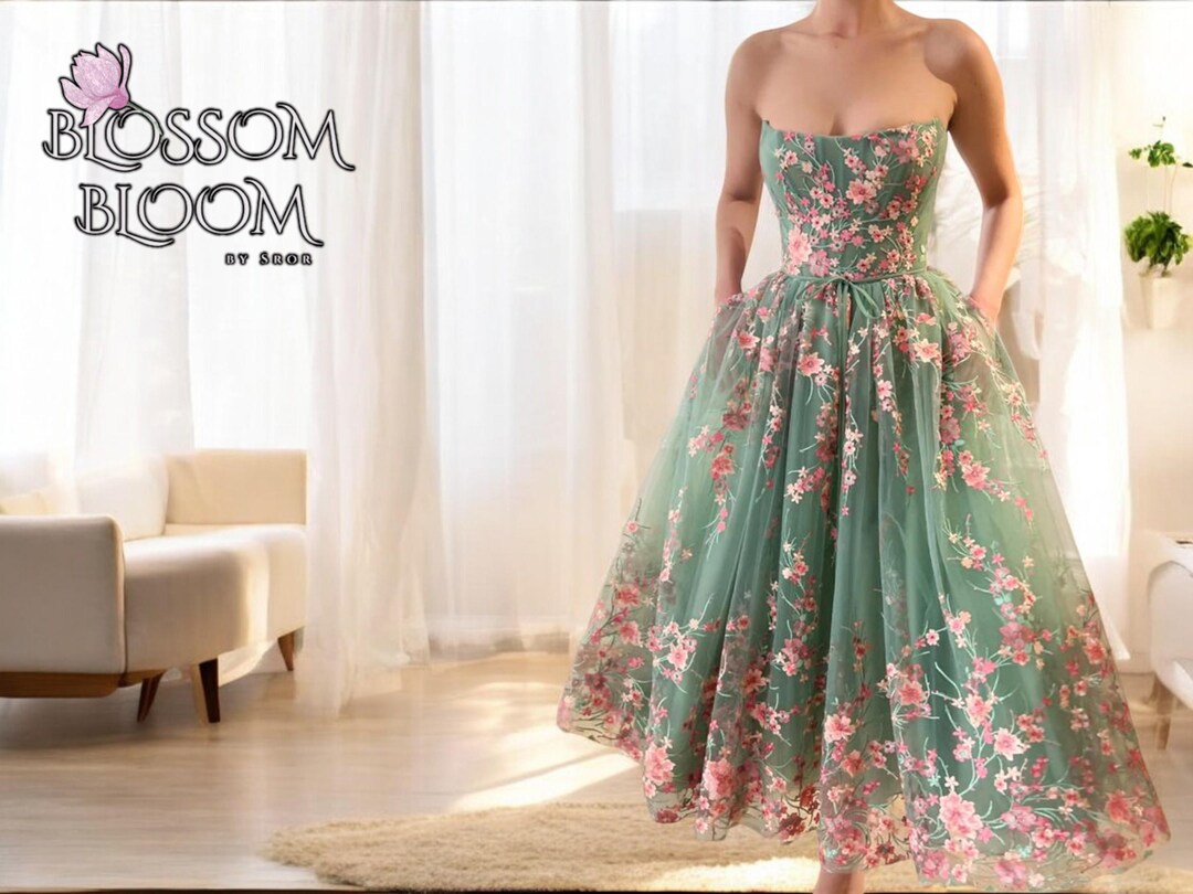 FLORALLY CHIC WOVEN MIDI DRESS main image 0