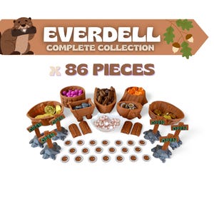 Pack organiseur et support Everdell [x86 pièces] - Collection complète Everdell - Jeu de société Everdell, Big Box Everdell, Everdell [non officiel]
