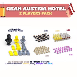 Grand Austria Hotel Deluxe Upgrade | 170 Pieces | Let's Waltz Expansion Tokens | 3D Printed 2 PLAYERS PACK