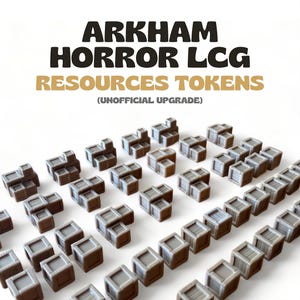 Arkham Horror Game Upgrade [x45 Resource Tokens] Arkham Horror BoardGame, Arkham Horror Deluxe Tokens, Lovecraft Board Game [Unofficial]