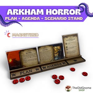 Magnetic Stand for Arkham Horror LCG - Plan, Agenda & Scenario Cards [x3 Magnetic Stands] Arkham Horror LCG, Arkham Horror Game, Board Game