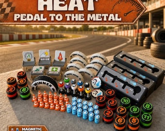 Kit de actualización Heat Pedal to the Metal / 150 piezas magnéticas de lujo / Fichas para juego de carreras 3D