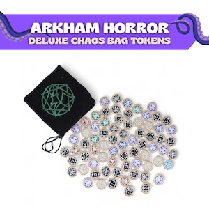 Chaos Bag Tokens for Arkham Horror LCG  [x72 Pieces Upgrade Set] - Deluxe Board Game Accessories, Arkham Horror Game [Unofficial]