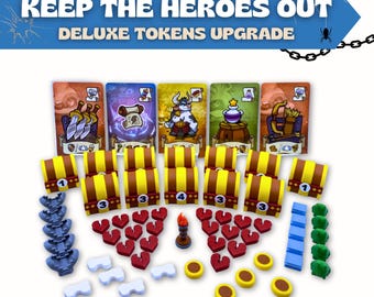 Kit de atualização Keep The Heroes Out | 60 fichas e baús de luxo | Impresso em 3D