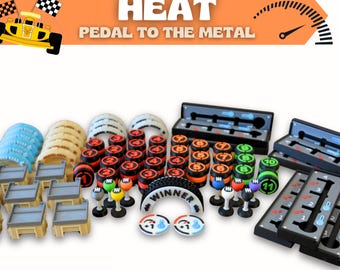 Heat Pedal to the Metal Upgrade Kit | 90 Deluxe 3D Pieces | Racing Game Tokens