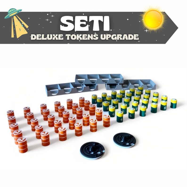 SETI Brettspiel Deluxe Upgrade | 65 Stück | 3D gedruckte Token & Tile Ständer ALL-IN COLLECTION