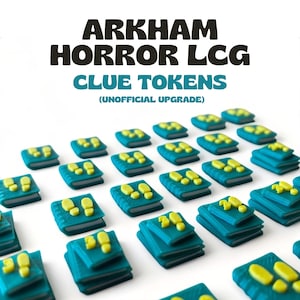 Arkham Horror Game Upgrade [x30 Clue Tokens] Arkham Horror BoardGame, Arkham Horror Deluxe Tokens, Lovecraft Board Game [Unofficial]