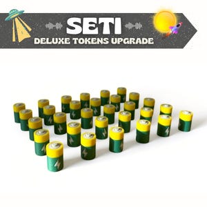 SETI Brettspiel Deluxe Upgrade | 65 Stück | 3D gedruckte Token & Tile Ständer ENERGY PACK