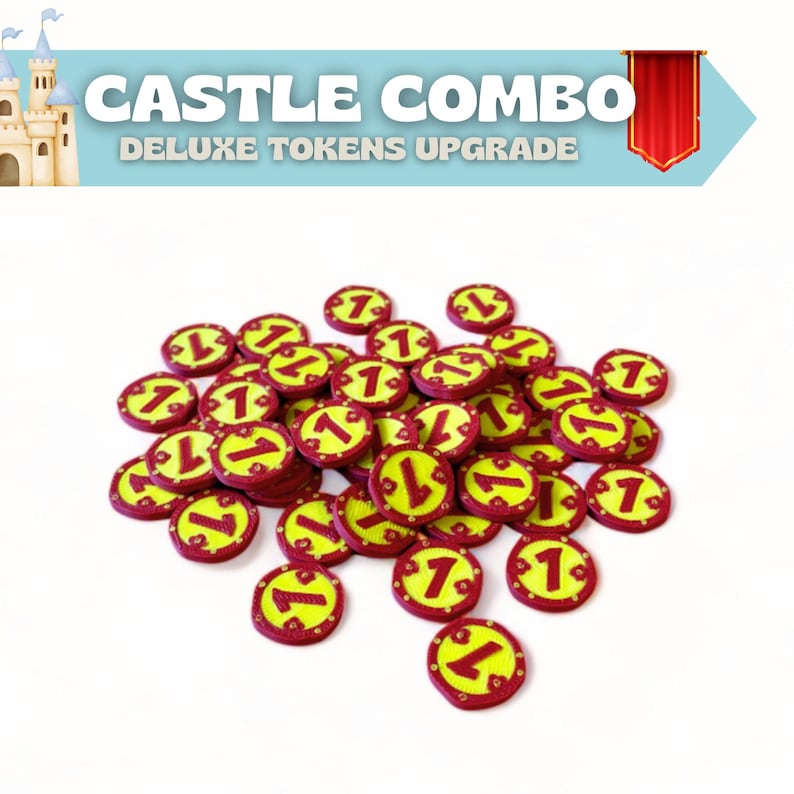 Uppgraderingskit för brädspelet Castle Combo | 100 lyxpoletter | 3D-utskrivna tillbehör MONEY PACK