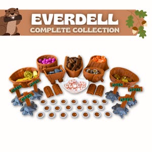 Everdell Organizer & Holder Pack [x86 Pieces] - Everdell Complete Collection - Everdell Board Game, Everdell Big Box, Everdell [Unofficial]