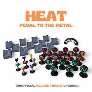 Actualización de pedal a fondo [x40 piezas], juego de mesa Heat, pedal a fondo Heat, actualización de expansión Heat, juego de Fórmula 1, Heat [No oficial]