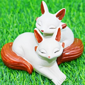 Chubby Fox / Garden gift / Figurine and knick knack / Yixing Purple Clay / Zisha / Ceramic