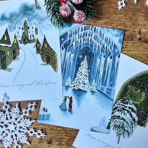 Cartões postais mágicos com tema de Natal - Magia de Natal - Wizard World