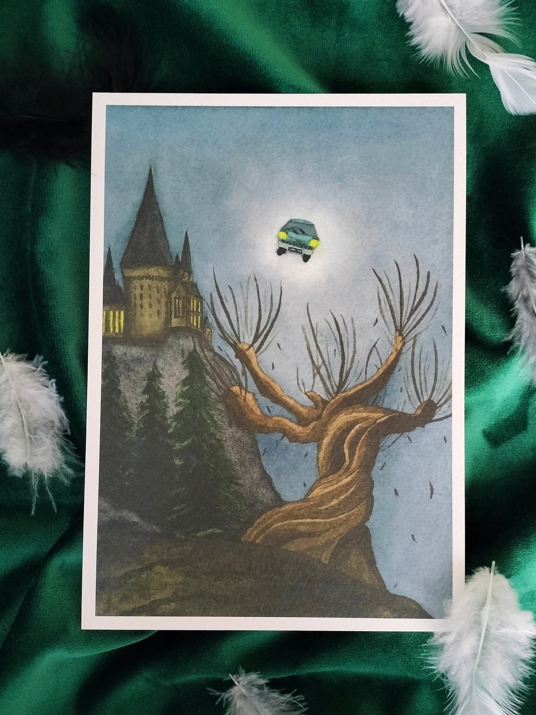 A5 Magical Tree Art Print Handsigned Magic Willow With Flying Car and ...