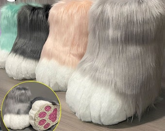 21 Colors!  Slipper Fursuit Feet Sole Paws, Soft Foot Sole Paws, Fursuit Shoes, Cosplay Fluffy Paw, Fursuit Foot Paw, Kemono Foot Paw, Gifts