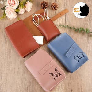 Personalized Leather Travel Cable Organizer, Custom 6 Colors! Tech Organizer Tech Accessories Digital Accessory Bag Cases, Cable Bag Storage