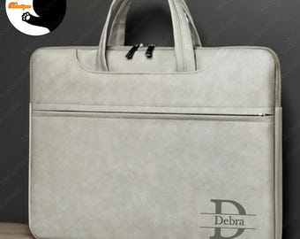 Personalized Leather Laptop Bag,Custom Name Laptop Bag,Leather Laptop Bag ,Engrave Initial Computer Case,High Quality Laptop Bag,Gifts,15.6"