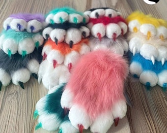 17 kleuren! Fursuit harige kattenpoten met klauw, Fursuit kattenhandschoenen, cosplay kostuum Glover, cosplay Fursuit poten, hondenpoten, harige cosplay geschenken