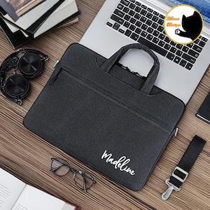 Gepersonaliseerde naam laptoptas, aangepast logo of ontwerp laptoptas, aangepaste laptophoes, computerreistas, beste vader-moederdagcadeau