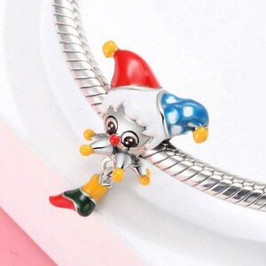 Circus clown charm 925 Sterling Silver DIY jewelry bracelet supplies jester joker charm Women fit carnival festival silver charm Bracelet