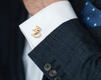 Gemelli personalizzati in oro 18 carati, gemelli con iniziali, gemelli con nome personalizzato, proposta di matrimonio, regalo di nozze, gemelli per matrimonio, regalo per il testimone dello sposo