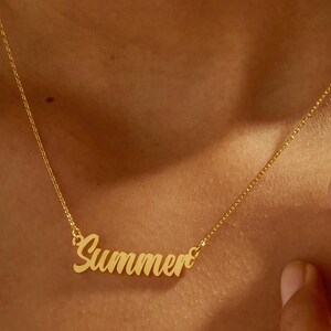 Custom Name Necklace, Personalized Gold Letter Name Necklace, 18K Gold Plated Name Necklace, Birthday Gift, Christmas Gift, Gift for Her.