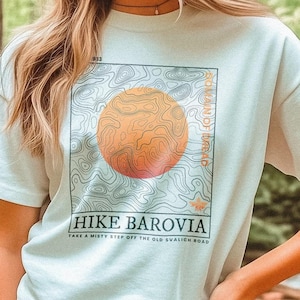 Camiseta de senderismo al aire libre de Barovia, DnD, Maldición de Strahd, Dungeons and Dragons Adventure, Dominio del terror, Mapa topográfico de Barovia