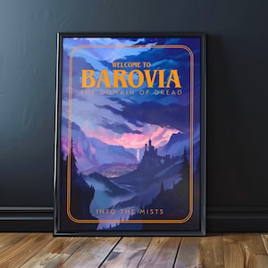 Welcome to Barovia DnD Castle Ravenloft Travel Poster - Dungeons and Dragons Decor - Curse of Strahd Campaign Art - Premium Wall Hangings