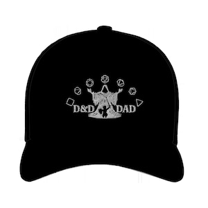 D&D DAD Trucker Hat - Dungeons and Dragons Father&#39;s Day Gift - D20 Dice Embroidered Baseball Cap - Nerdy Dad - Geek Gift for TTRPG Gamer Dad