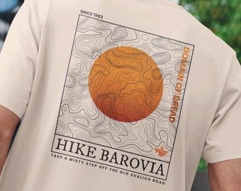 Hike Barovia T-shirt: Curse of Strahd DnD Dungeons and Dragons Topografische kaart T-shirt